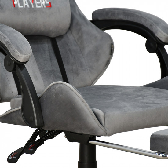 كرسي ألعاب أحترافي مخمل رمادي كرسي ألعاب أحترافي مخمل رمادي