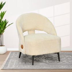 كرسي مفرد فاخر قماشي بيج