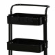 وحدة رفوف متحركة معدنية 3 أدوار أسود وحدة رفوف متحركة معدنية 3 أدوار أسود