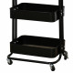 وحدة رفوف متحركة معدنية 3 أدوار أسود وحدة رفوف متحركة معدنية 3 أدوار أسود