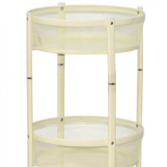 وحدة رفوف متحركة معدنية 3 أدوار بيج وحدة رفوف متحركة معدنية 3 أدوار بيج