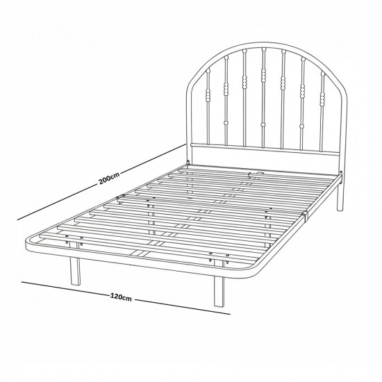 هيكل سرير معدني أسود 120×200 سم هيكل سرير معدني أسود 120×200 سم