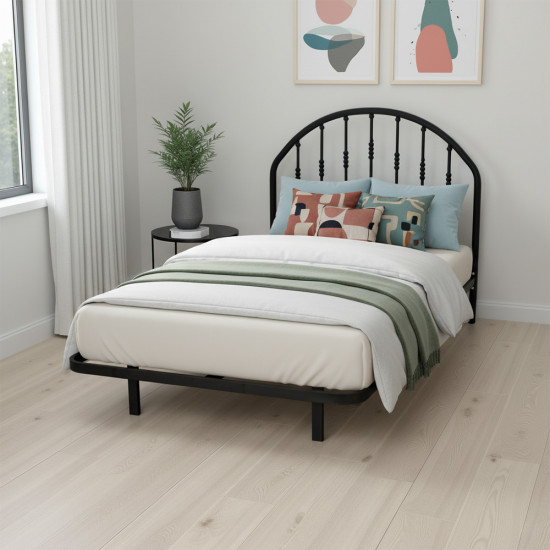 هيكل سرير معدني أسود 120×200 سم هيكل سرير معدني أسود 120×200 سم