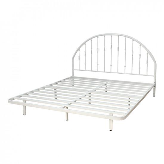 هيكل سرير معدني أبيض 180×200 سم