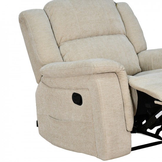 كرسي استرخاء فاخر ثابت قماش بيج كرسي استرخاء فاخر ثابت قماش بيج