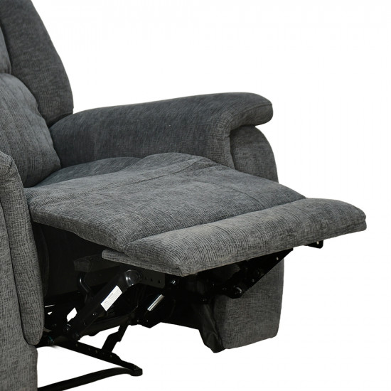 كرسي استرخاء ثابت قماش رمادي غامق