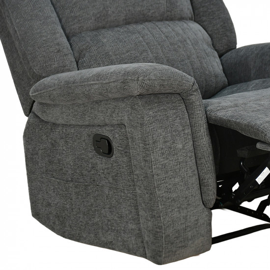 كرسي استرخاء ثابت قماش رمادي غامق