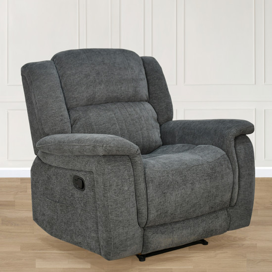 كرسي استرخاء ثابت قماش رمادي غامق