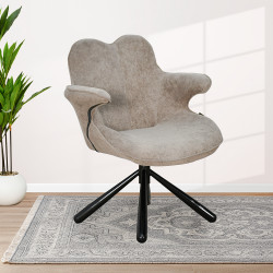 كرسي دوار عصري مع قماش قابل للأزالة كافيه