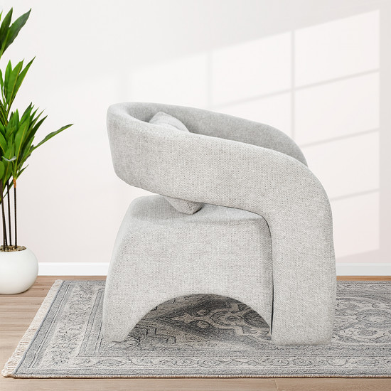 كرسي مفرد فاخر من القماش رمادي