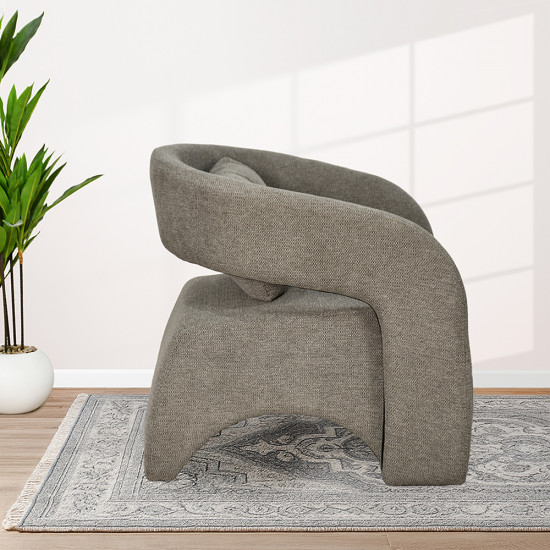 كرسي مفرد فاخر من القماش بني كرسي مفرد فاخر من القماش بني