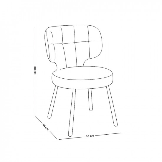 كرسي مفرد جلد بأرجل معدنية كافيه