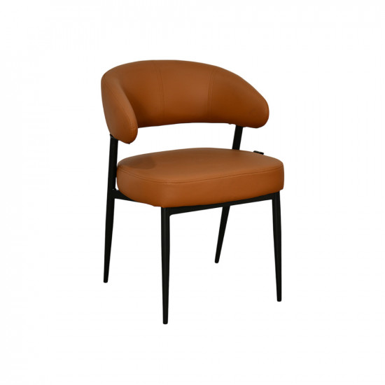 كرسي مفرد مودرن جلد بأرجل معدنية هافان