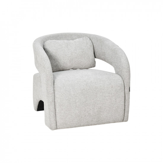 كرسي مفرد فاخر من القماش رمادي