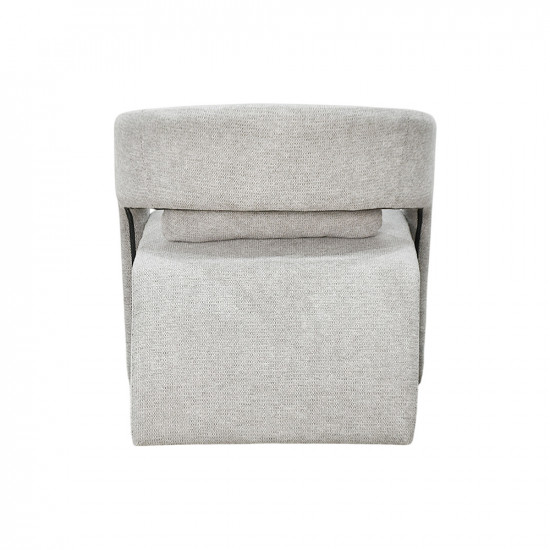 كرسي مفرد فاخر من القماش رمادي