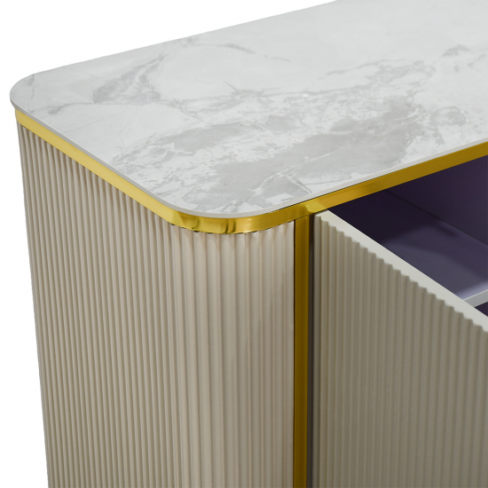 دولاب بوفيه خشب سطح سيراميك 160 سم