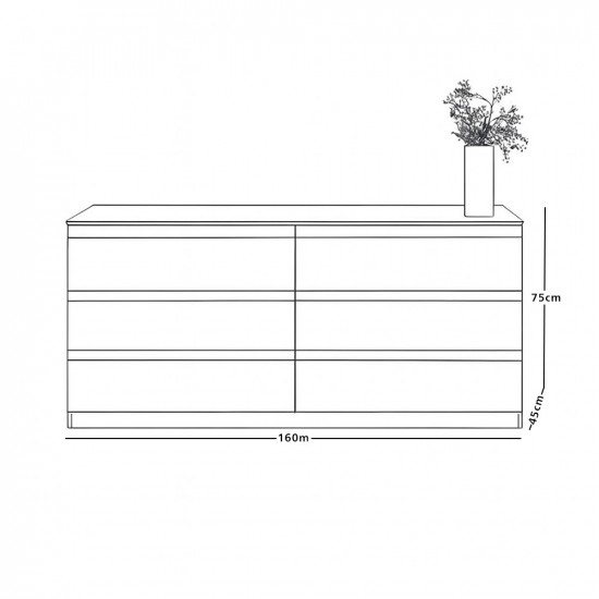 خزانة خشبية مودرن 6 أدراج 160 سم خزانة خشبية مودرن 6 أدراج 160 سم