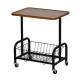 عربة تقديم سطح خشبي مع رف تخزين معدني عربة تقديم سطح خشبي مع رف تخزين معدني