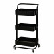 وحدة رفوف متحركة معدنية 3 أدوار أسود وحدة رفوف متحركة معدنية 3 أدوار أسود