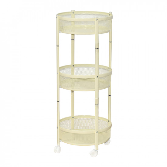 وحدة رفوف متحركة معدنية 3 أدوار بيج وحدة رفوف متحركة معدنية 3 أدوار بيج