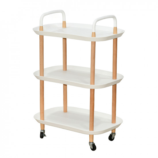 عربة تقديم متحركة 3 أدوار أبيض عربة تقديم متحركة 3 أدوار أبيض