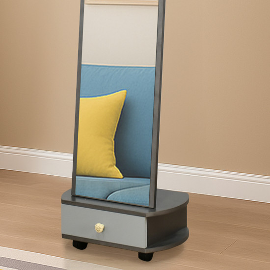 مرآة استاند خشب مع درج تخزين متحرك