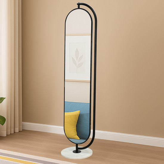 مرآة ديكور استاند معدني مع قاعدة رخام ثابتة