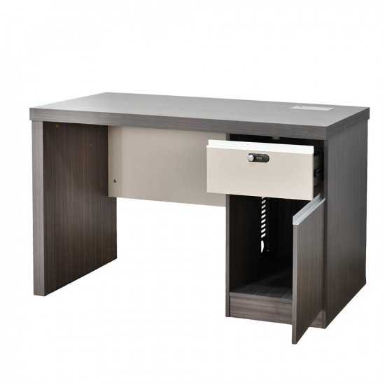 مكتب خشبي مودرن مع خزانة رمادي 120 سم مكتب خشبي مودرن مع خزانة رمادي 120 سم