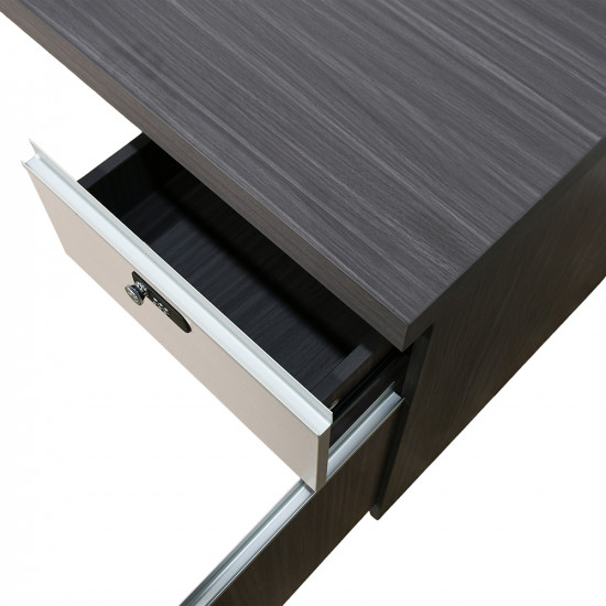 مكتب خشبي مودرن مع خزانة رمادي 120 سم مكتب خشبي مودرن مع خزانة رمادي 120 سم