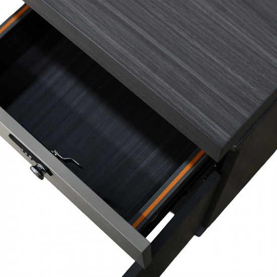 مكتب خشبي مودرن مع خزانة رمادي 140 سم مكتب خشبي مودرن مع خزانة رمادي 140 سم