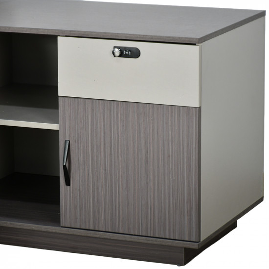 مكتب خشبي تنفيذي مع وحدة تخزين