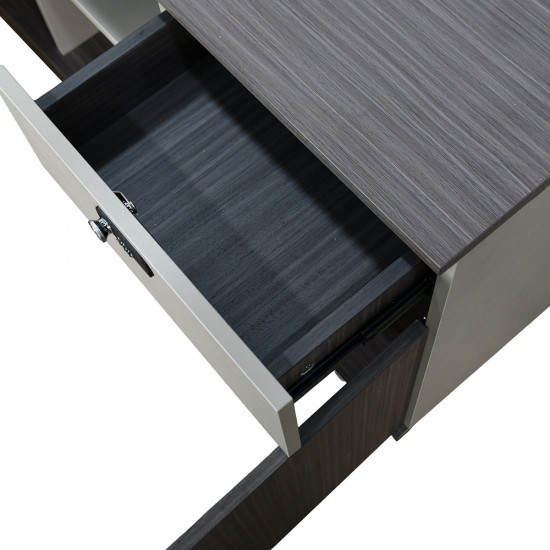 مكتب خشبي تنفيذي مع وحدة تخزين