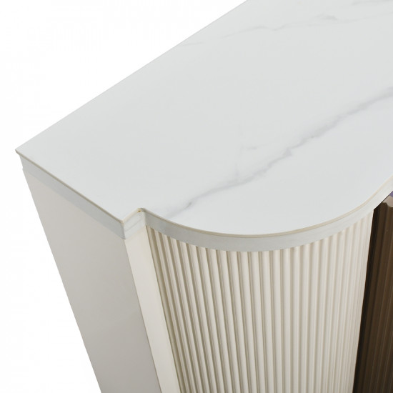 دولاب بوفيه خشب سطح رخامي 180 سم