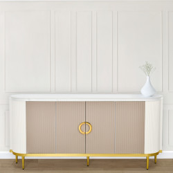 دولاب بوفيه خشب سطح رخامي 180 سم