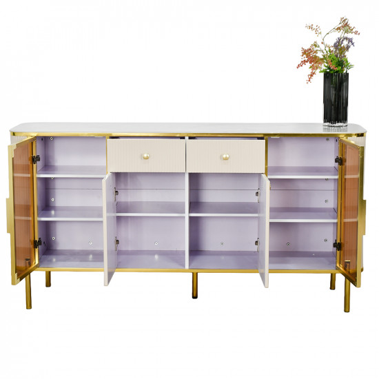 دولاب بوفيه خشب سطح رخامي 160 سم