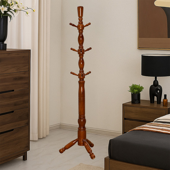 علاقة ملابس خشبية بني 196سم