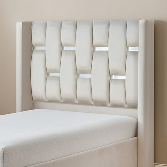 سرير خشبي بتنجيد مخملي عصري 120×200سم سرير خشبي بتنجيد مخملي عصري 120×200سم