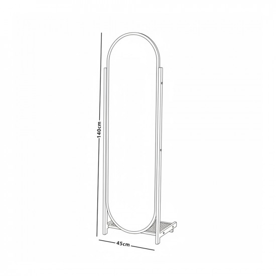 مرآة ديكور استاند بإطار خشبي عصري مرآة ديكور استاند بإطار خشبي عصري