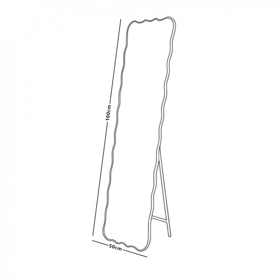 مرآة استاند عصرية بإطار أسود 160×50 سم