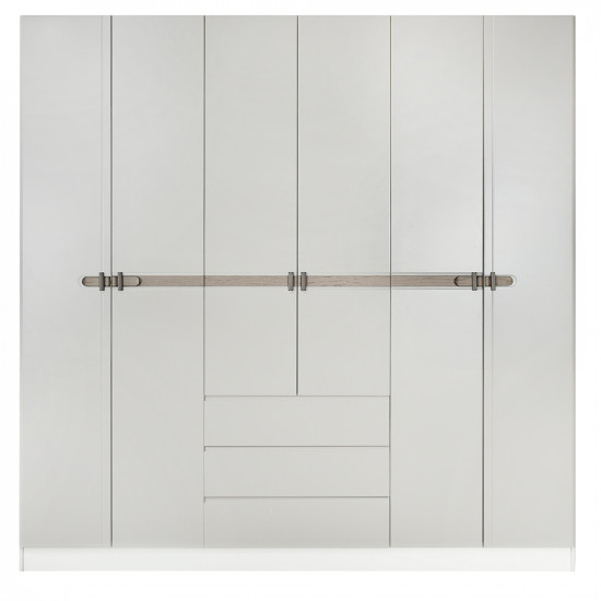 دولاب ملابس مودرن خشبي 6 باب رمادي فاتح دولاب ملابس مودرن خشبي 6 باب رمادي فاتح