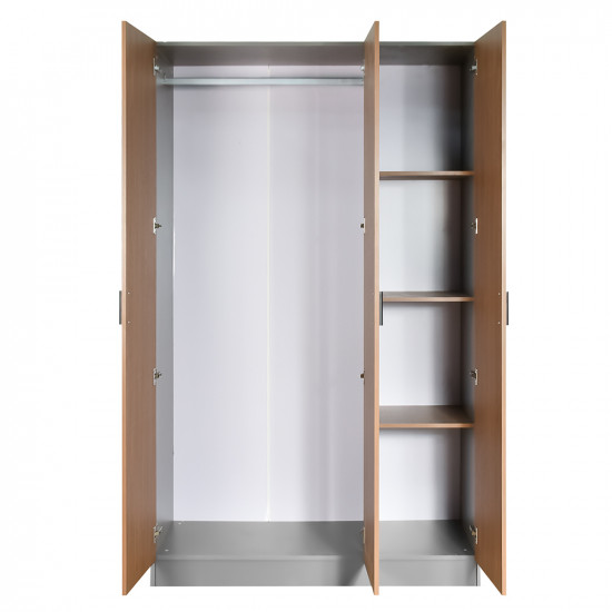 دولاب ملابس خشبي مودرن 3 باب بني دولاب ملابس خشبي مودرن 3 باب بني