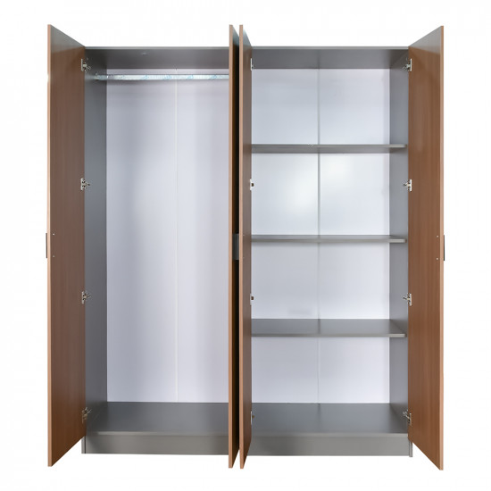 دولاب ملابس خشبي مودرن 4 باب بني دولاب ملابس خشبي مودرن 4 باب بني