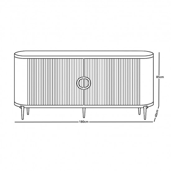 دولاب بوفيه خشب سطح رخامي 180 سم