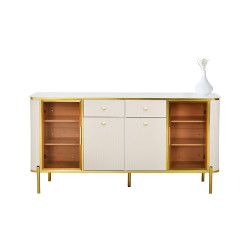 دولاب بوفيه خشب سطح رخامي 160 سم