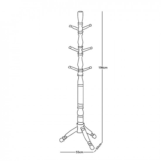 علاقة ملابس خشبية بني غامق 196سم علاقة ملابس خشبية بني غامق 196سم