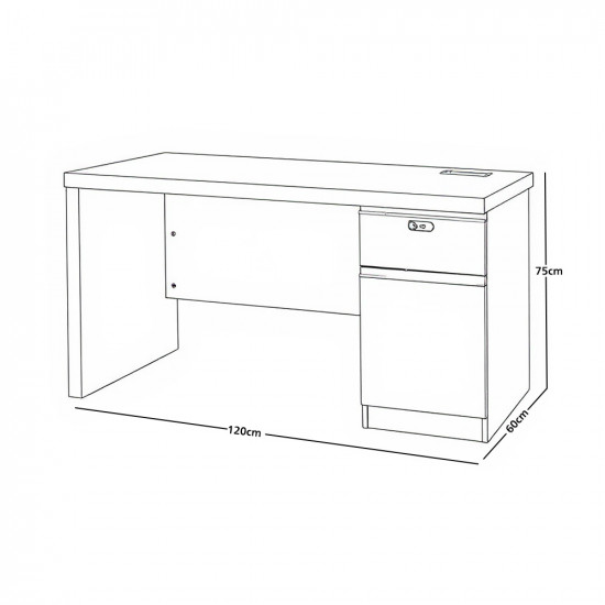 مكتب خشبي مودرن مع خزانة رمادي 120 سم مكتب خشبي مودرن مع خزانة رمادي 120 سم