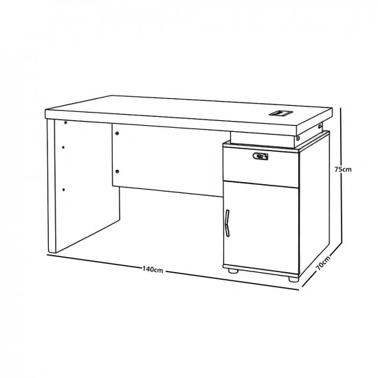 مكتب خشبي مودرن مع خزانة رمادي 140 سم مكتب خشبي مودرن مع خزانة رمادي 140 سم
