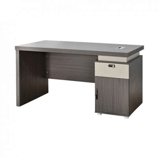مكتب خشبي مودرن مع خزانة رمادي 140 سم مكتب خشبي مودرن مع خزانة رمادي 140 سم