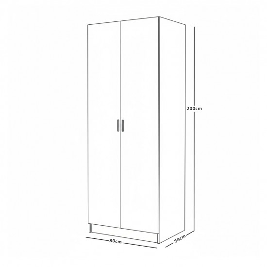 دولاب ملابس خشبي مودرن 2 باب بني