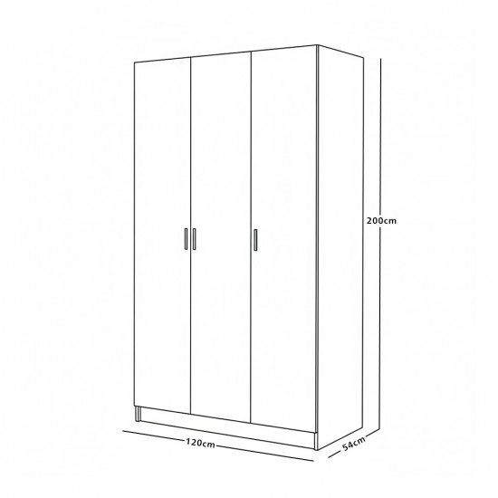دولاب ملابس خشبي مودرن 3 باب بني دولاب ملابس خشبي مودرن 3 باب بني